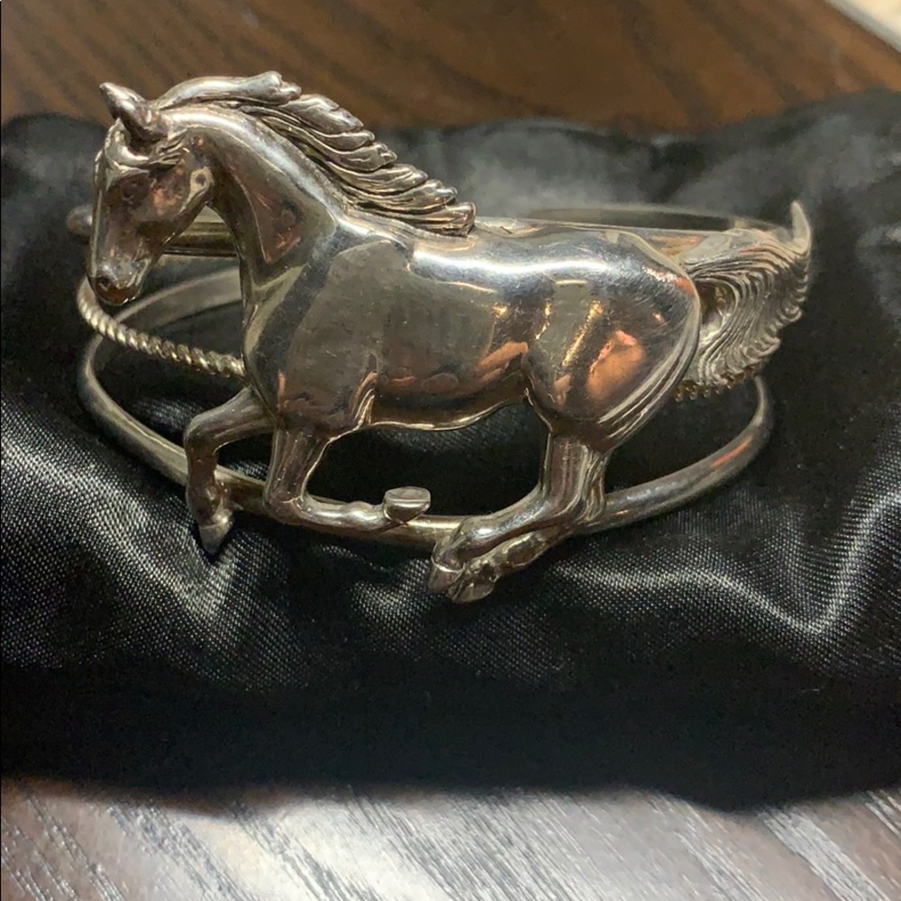 Sterling silver horse bracelet